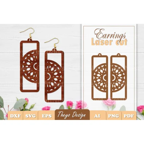 Earrings Mandala SVG Bundle SVG