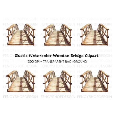 Wooden Bridge Clipart Bundle