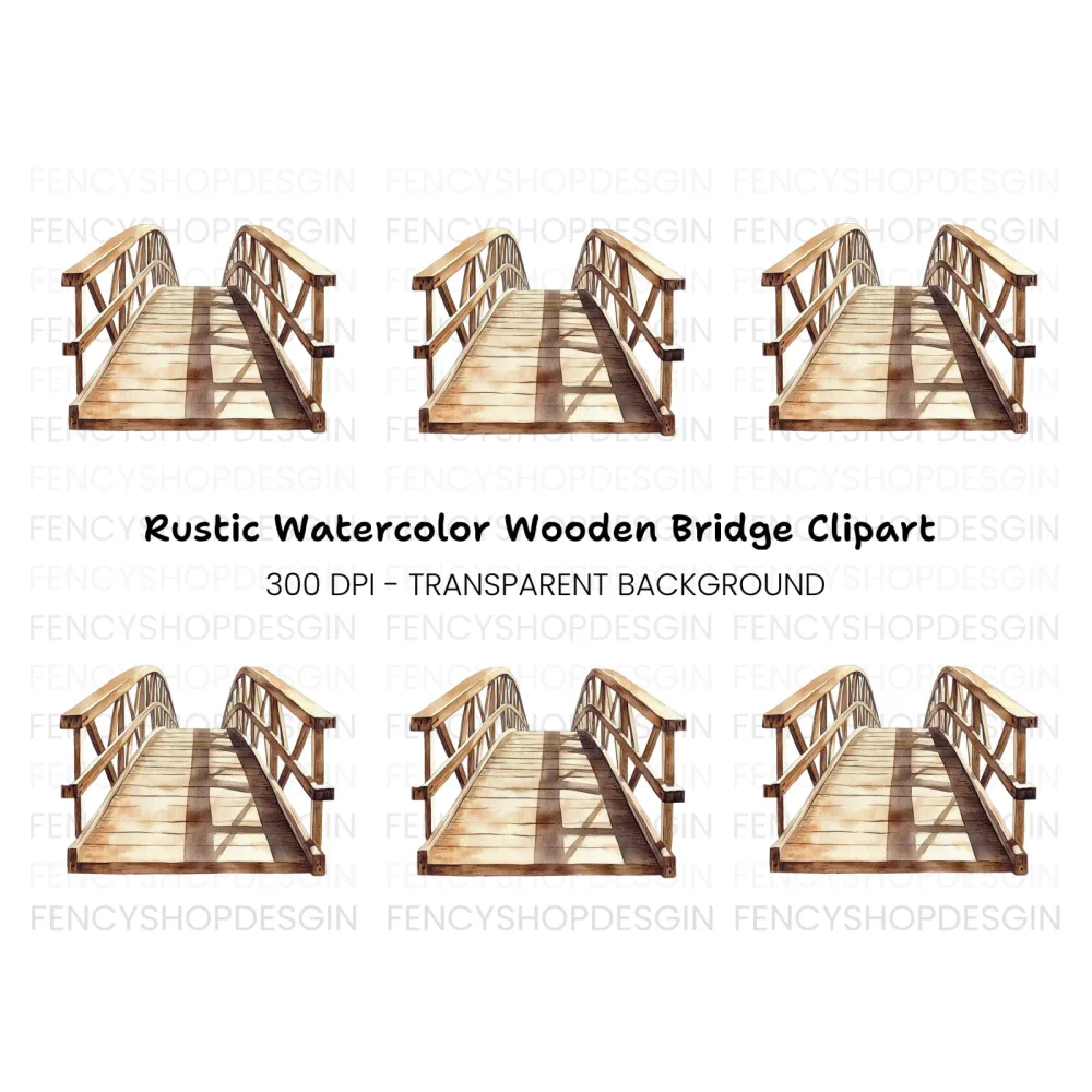 Wooden Bridge Clipart Bundle