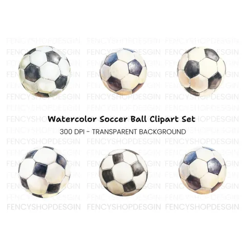 Classic Soccer Ball Clipart Bundle