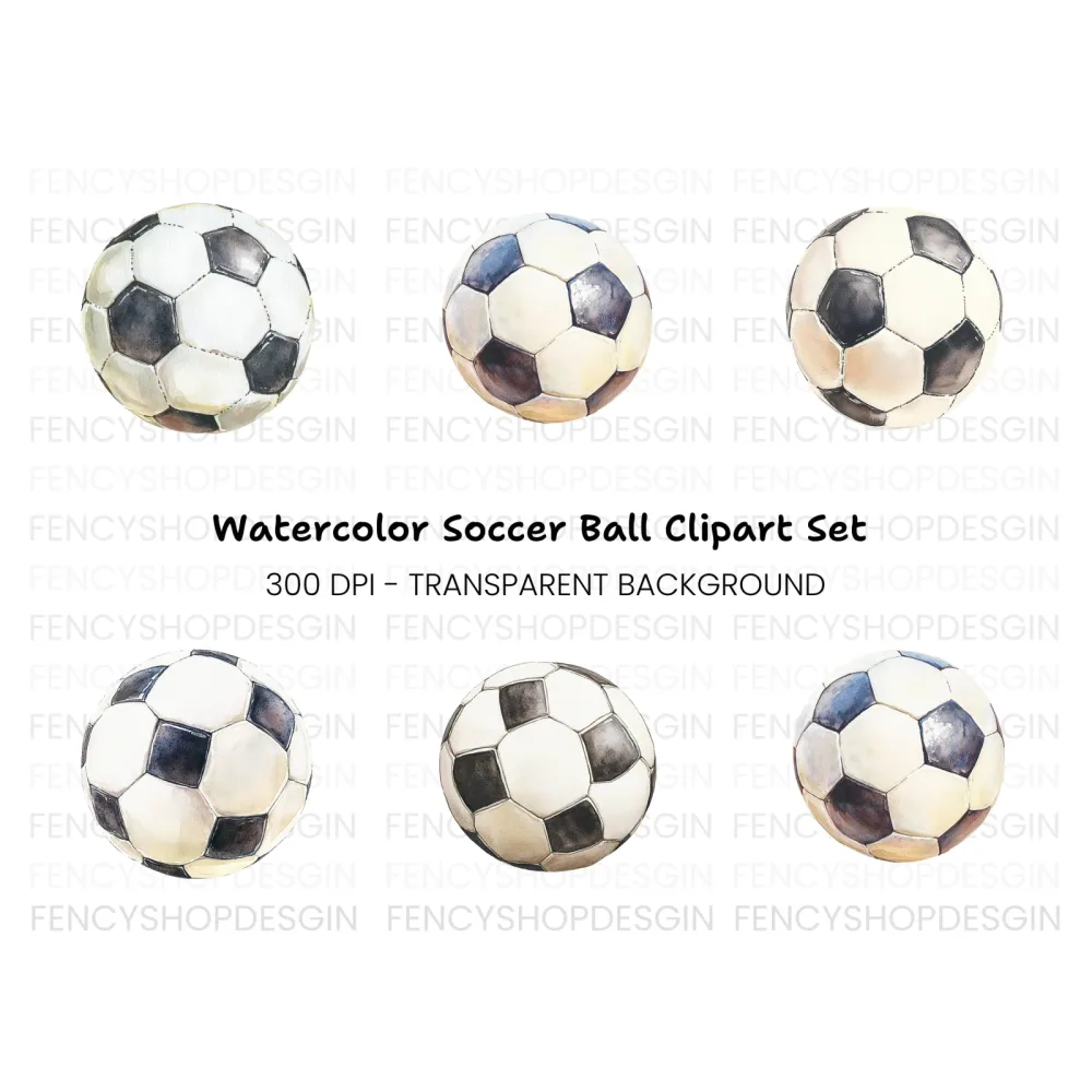 Classic Soccer Ball Clipart Bundle
