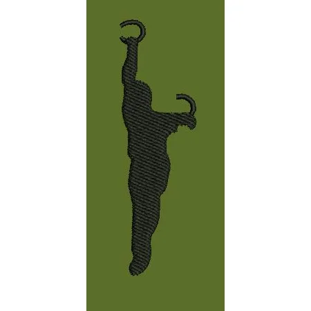 Suspended Silhouette Athlete Embroidery Design
