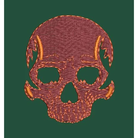 Stylized Skull Embroidery Design