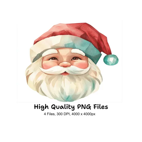 Santa Claus Faces Clipart Bundle