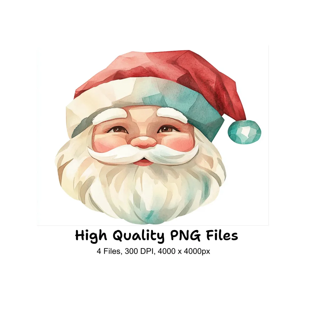Santa Claus Faces Clipart Bundle
