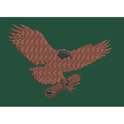 Avian Carrier Scroll Emblem Embroidery Design