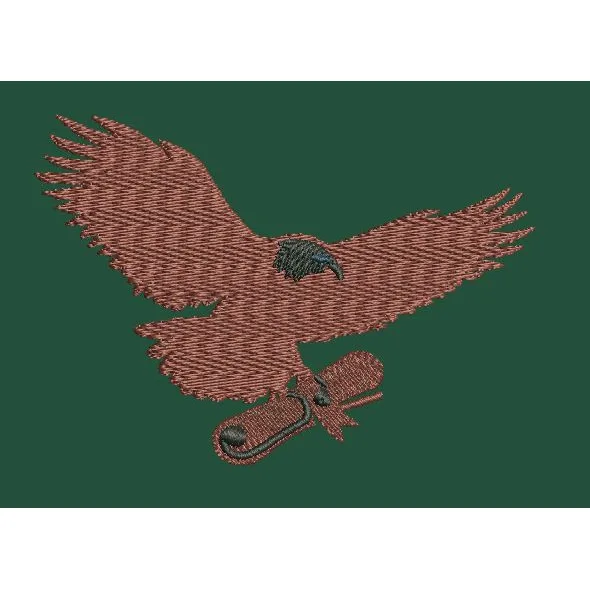 Avian Carrier Scroll Emblem Embroidery Design