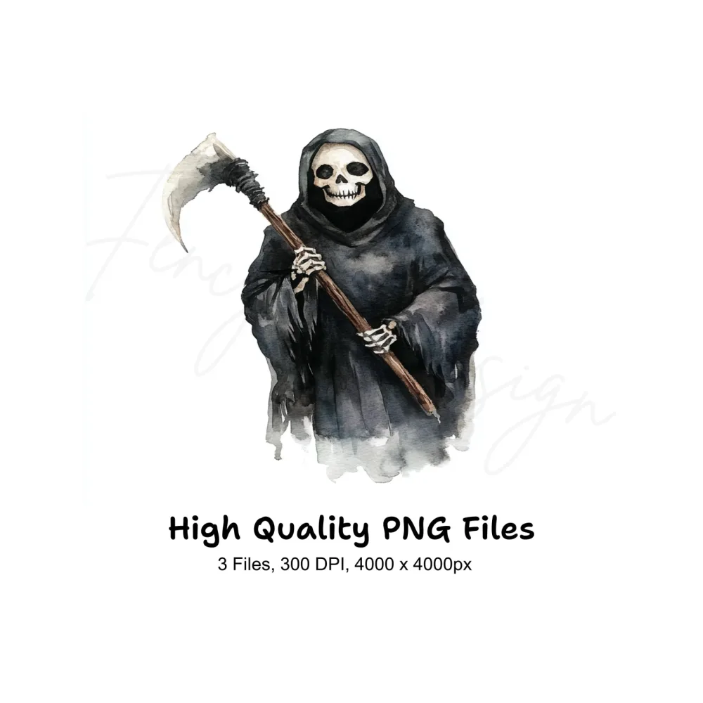 Grim Reaper Scythe Clipart Bundle