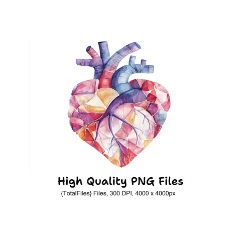 Geometric Heart Clipart Bundle