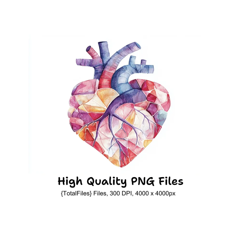 Geometric Heart Clipart Bundle