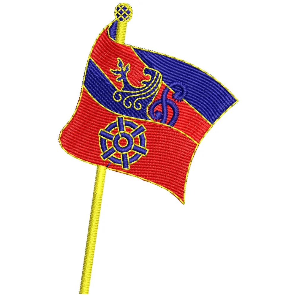 Band Flag Embroidery Design