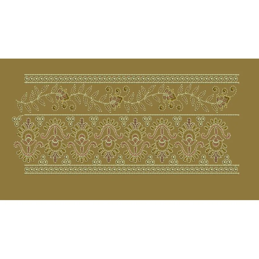 Scrolling Leaf Vine Medallion Panel Embroidery Design
