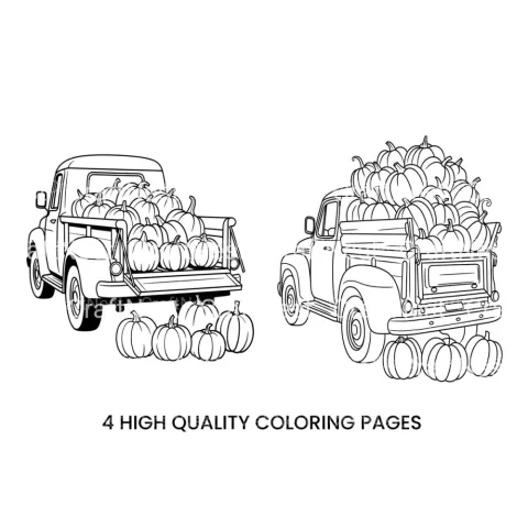 Autumn Pumpkin Patch Truck Coloring Books