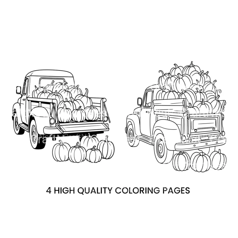 Autumn Pumpkin Patch Truck Coloring Books