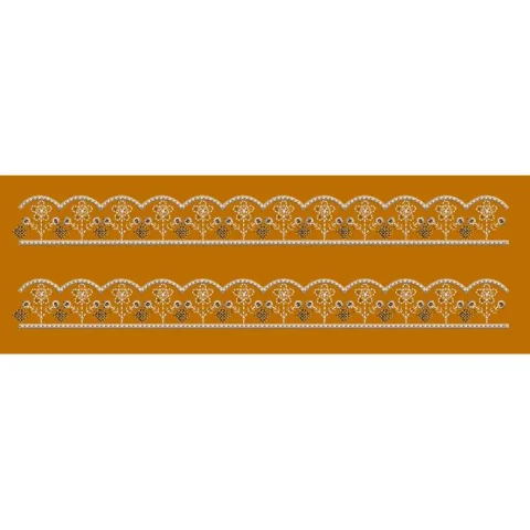 Silver Stem and Scallop Trimming Embroidery Design