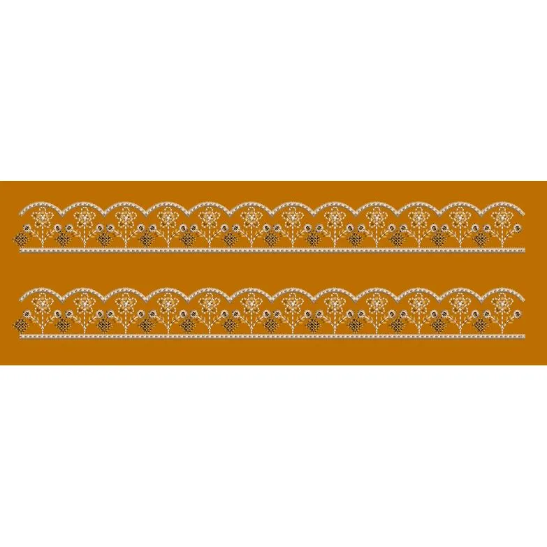 Silver Stem and Scallop Trimming Embroidery Design