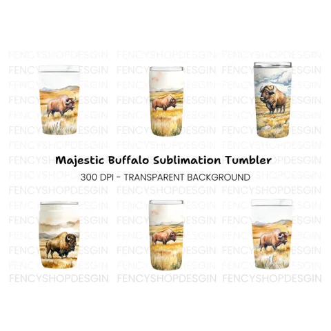 Bison Tumbler Clipart Bundle