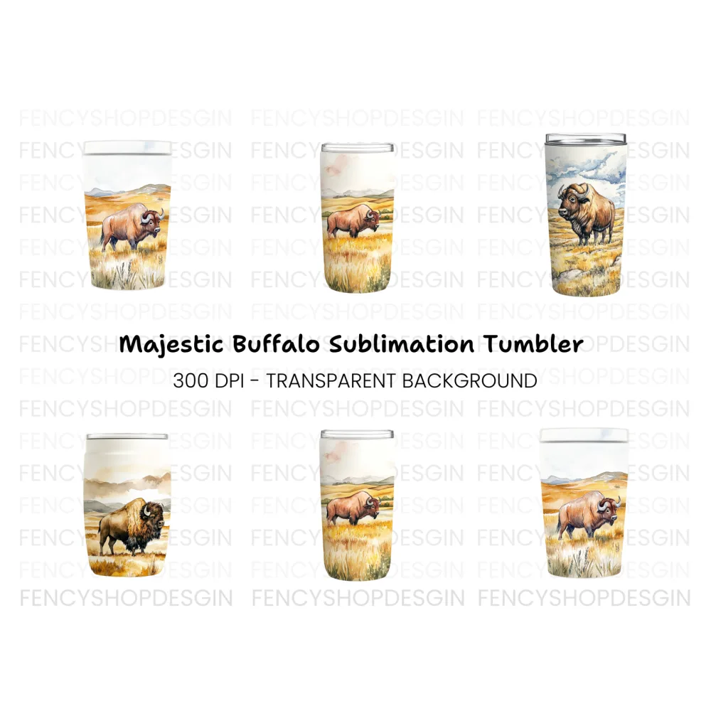 Bison Tumbler Clipart Bundle