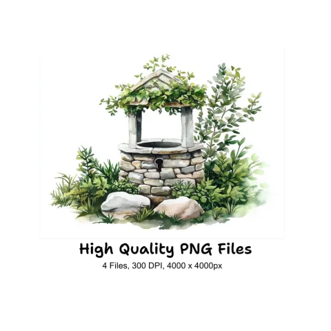 Wishing Wells Clipart Bundle
