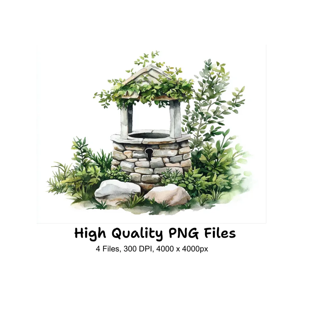 Wishing Wells Clipart Bundle