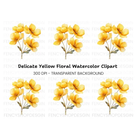 Yellow Flowers Clipart Bundle
