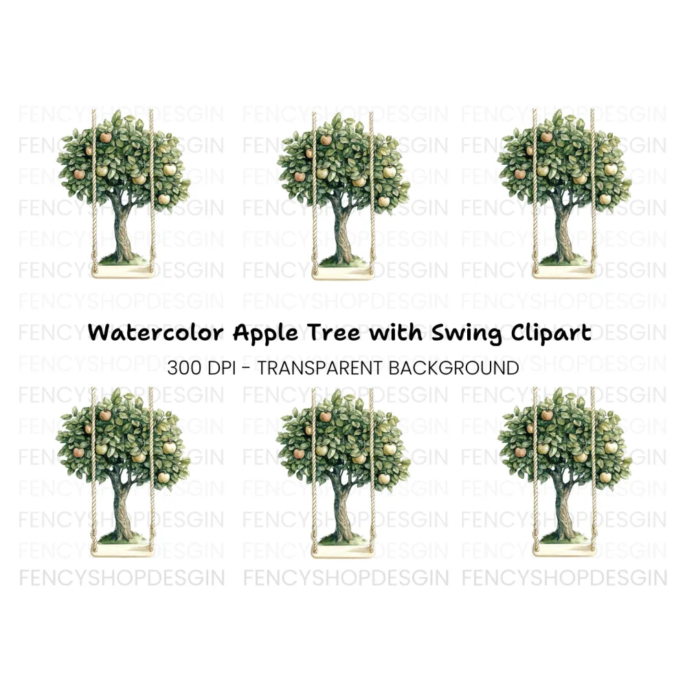 Apple Tree Swing Clipart Bundle
