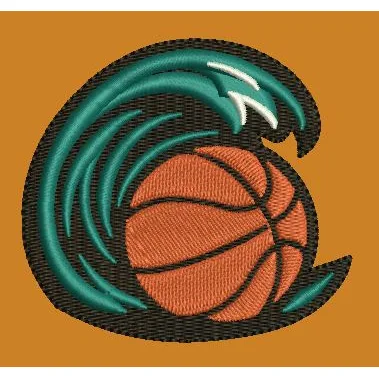 Stylized Basket Ball Embroidery Design