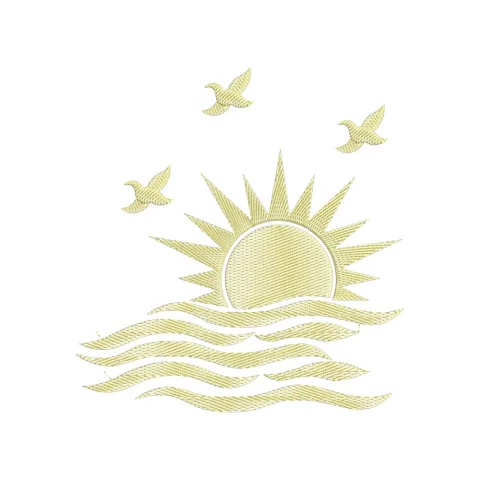 Sun Set Beauty Embroidery Design