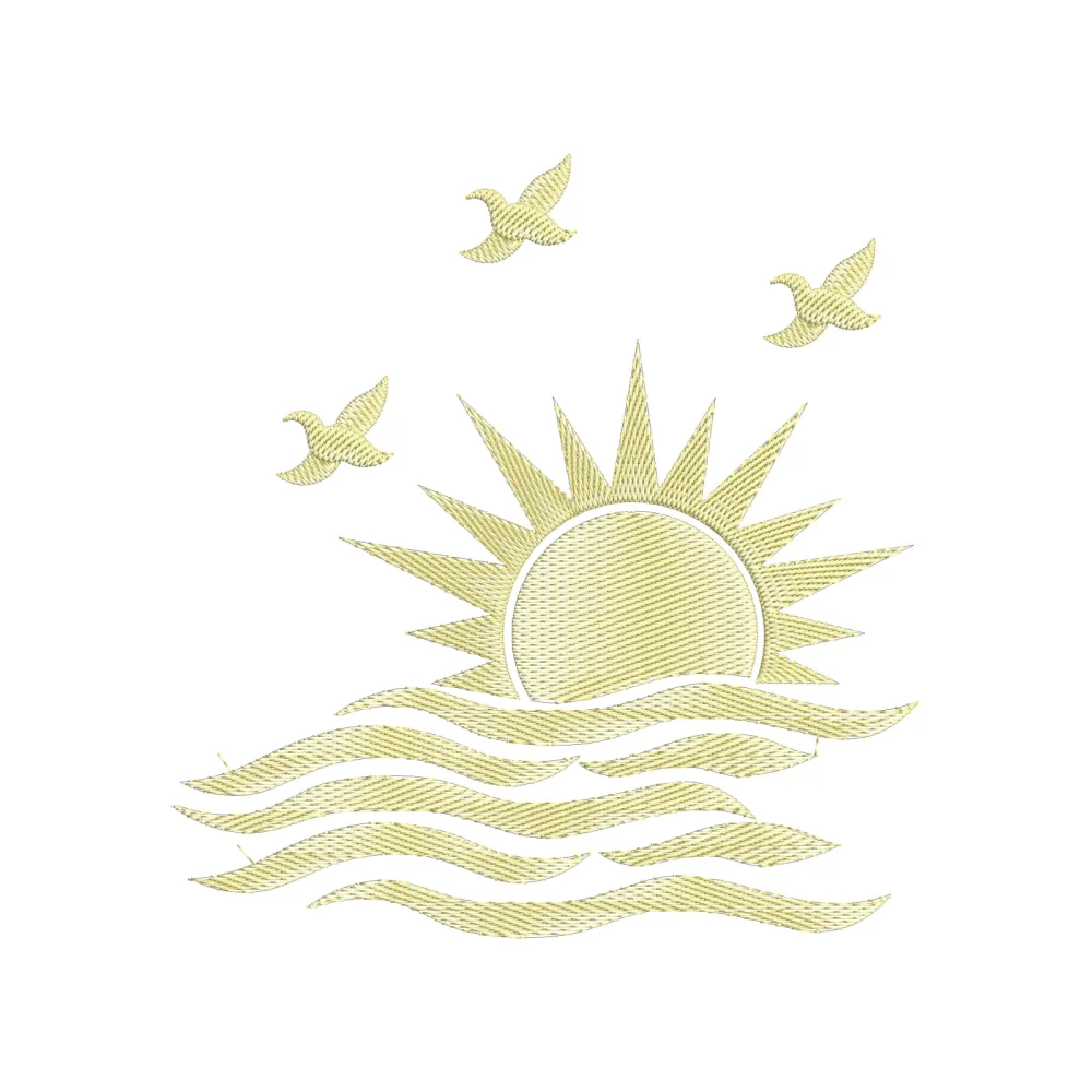Sun Set Beauty Embroidery Design