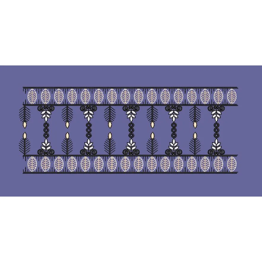 Tribal Geometric Column Border Embroidery Design