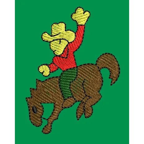 Cartoon Rodeo Rider Embroidery Design