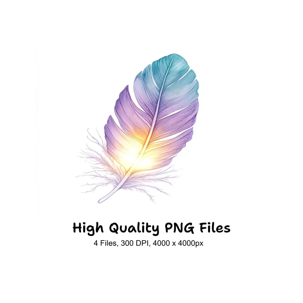 Vibrant Feather Clipart Bundle