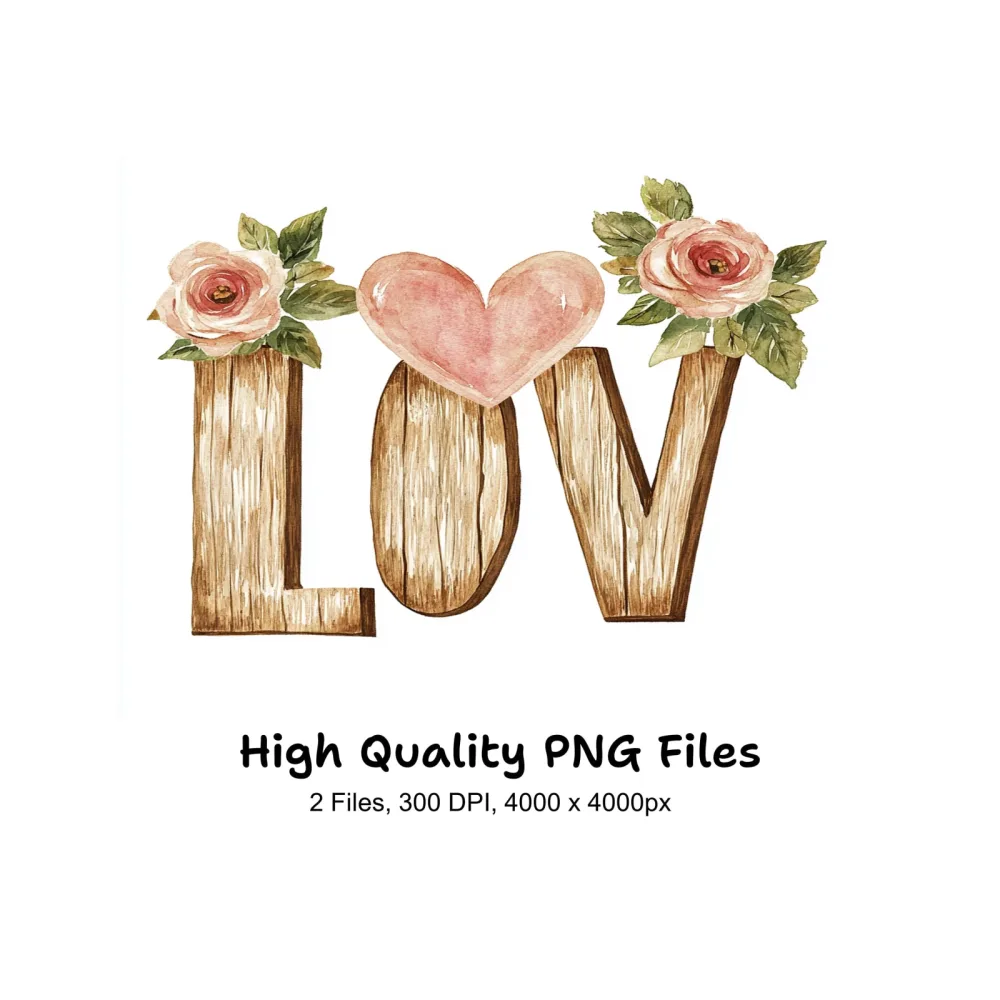Floral Love Clipart Bundle