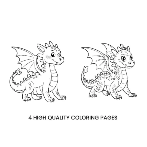 Cute Baby Dragon Coloring Books