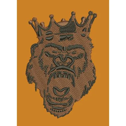 Crowned Primate Emblem Embroidery Design