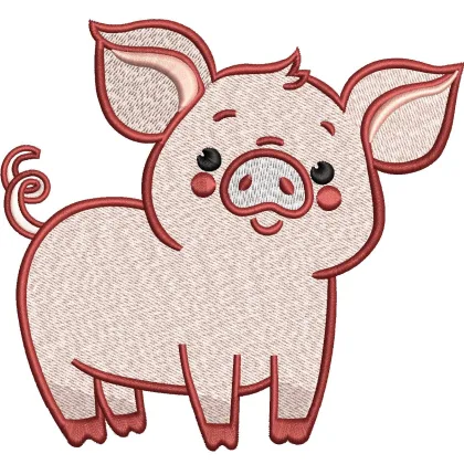 Pig Embroidery Design