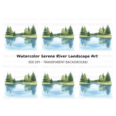 Tranquil Forest River Clipart Bundle