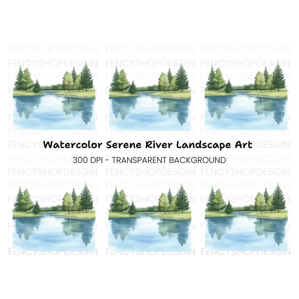 Tranquil Forest River Clipart Bundle