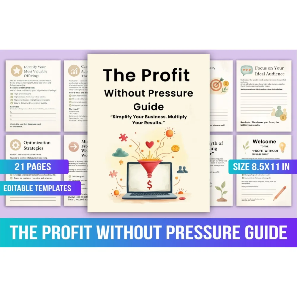 The Profit Without Pressure Guide Planner