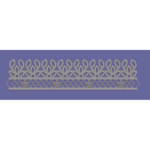 Floral Lattice and Scalloped Loop Border Embroidery Design