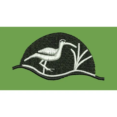 Wading Bird in Tall Grass Embroidery Design