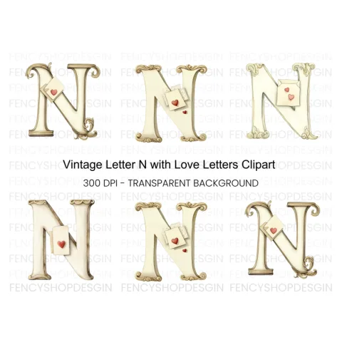 Elegant Love Letters Clipart Bundle