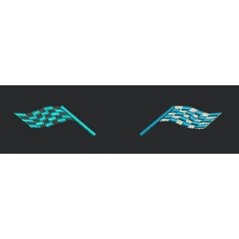 Dual Chequered Flags Embroidery Design