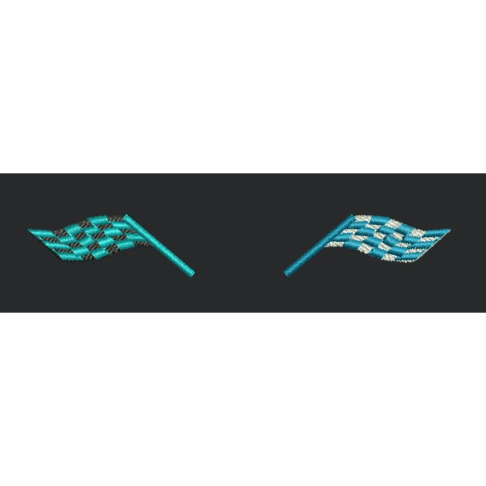 Dual Chequered Flags Embroidery Design