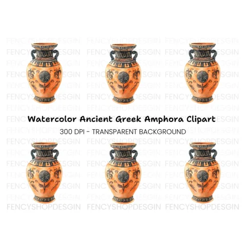 Ancient Greek Amphora Clipart Bundle