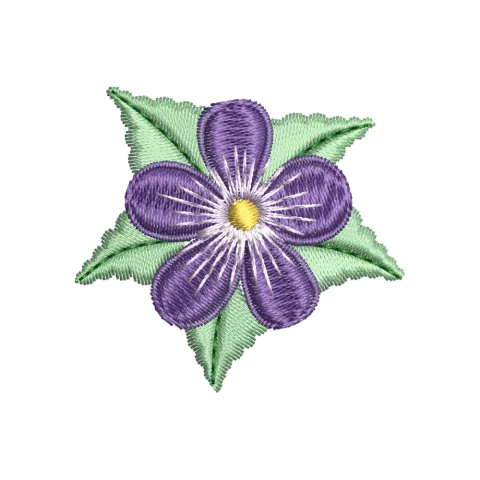 Blue Flower Embroidery Design