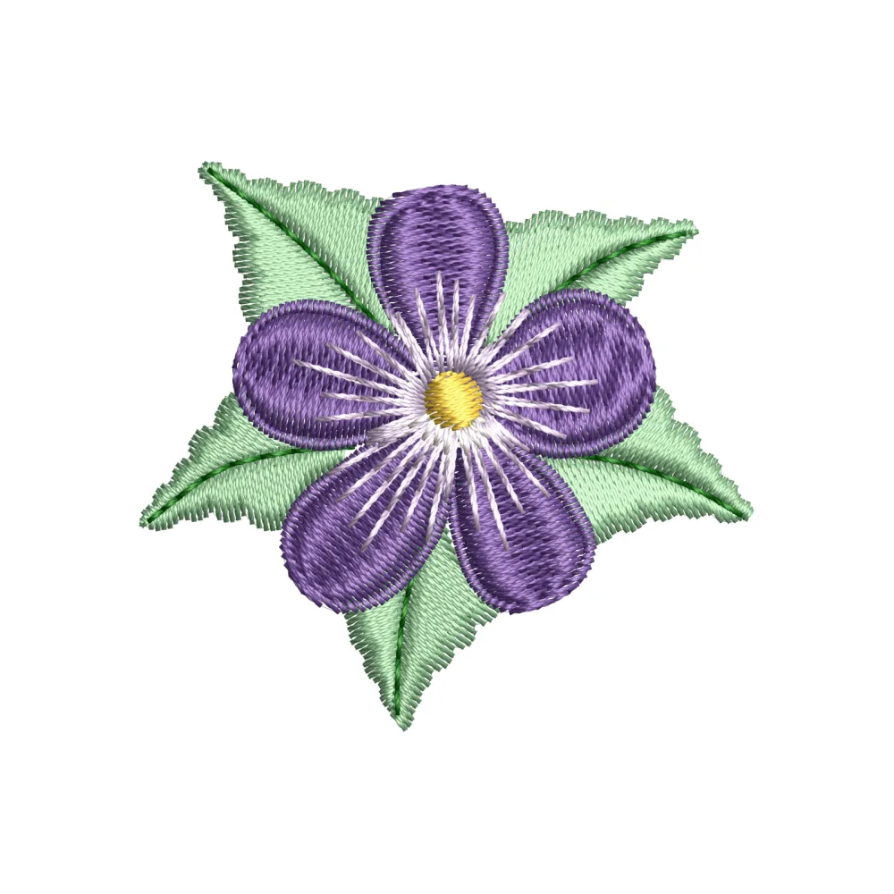 Blue Flower Embroidery Design