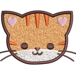 Cat Face Embroidery Design