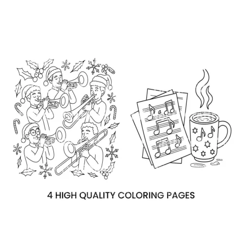 Hot Cocoa Music Notes Coloring Books