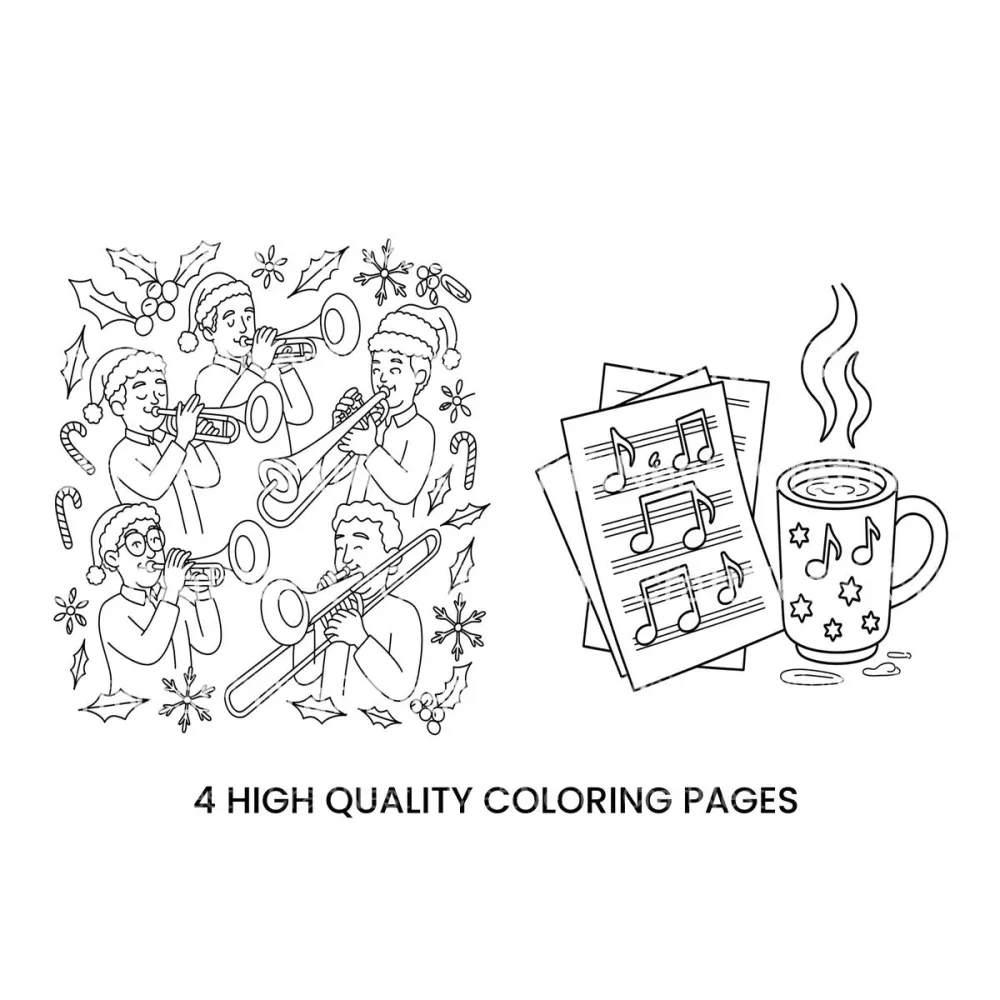 Hot Cocoa Music Notes Coloring Books
